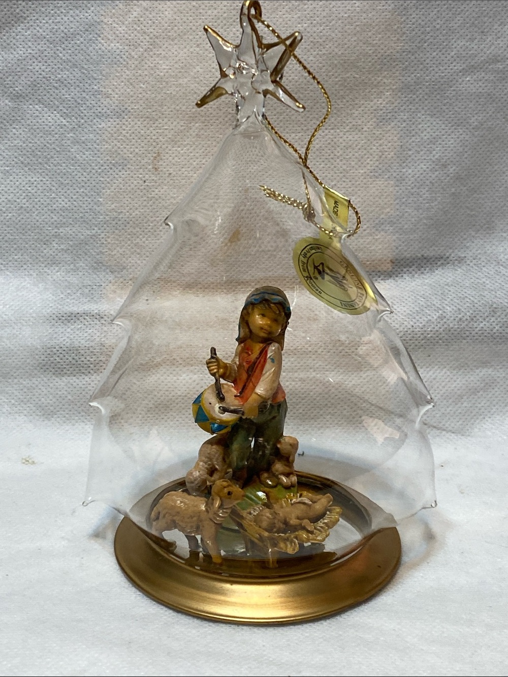 Vintage Fontanini Blown Glass Drummer Boy Ornament